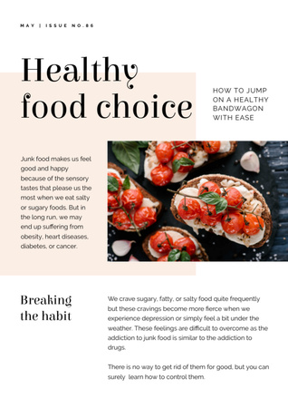 Plantilla de diseño de Artículo de elección de alimentos saludables Newsletter 