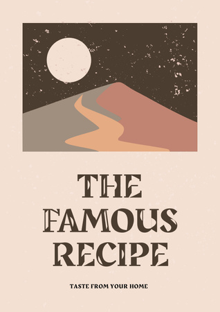 Template di design Recipe Ad with Mountain under Moon Illustration Poster