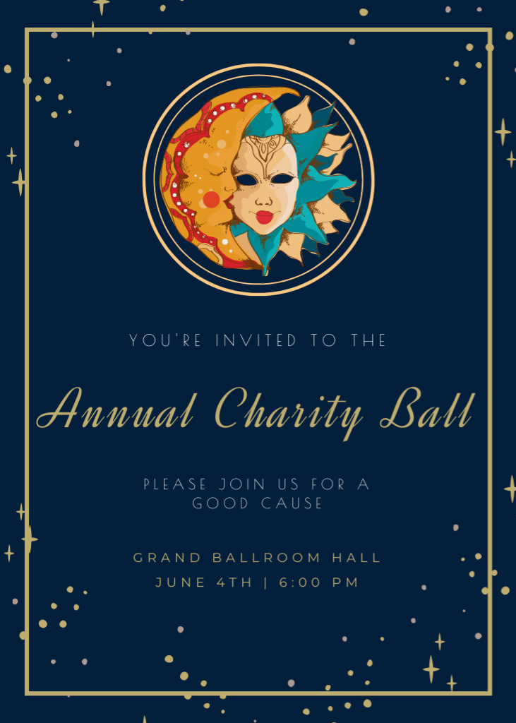 Ontwerpsjabloon van Invitation van Invitation to Annual Charity Ball