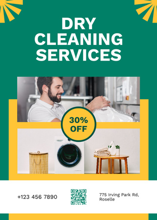Offer of Dry Cleaning Services and Laundry Flayer Design Template