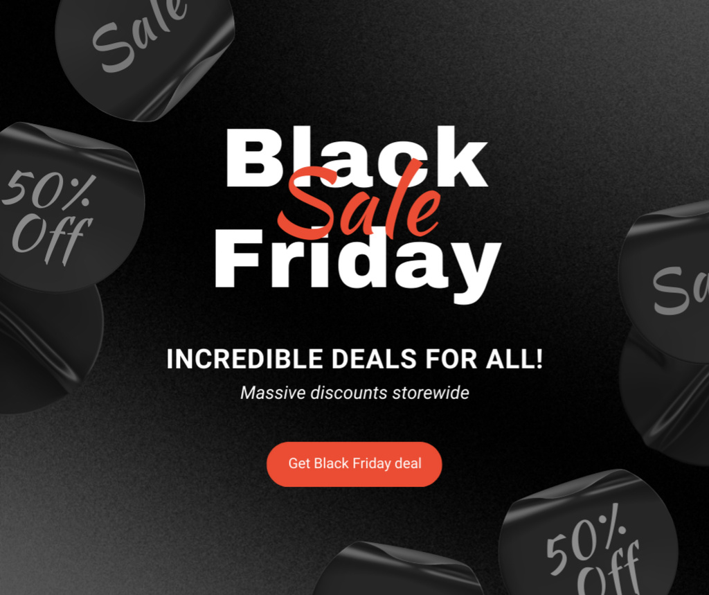 Incredible Black Friday Discounts Offer Facebookデザインテンプレート