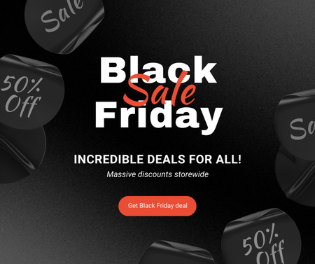 Incredible Black Friday Discounts Offer Facebook Design Template