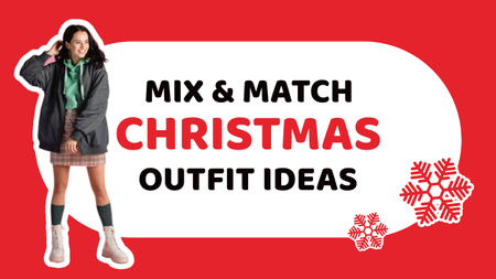 Christmas Outfit Ideas Red Youtube Thumbnail Design Template