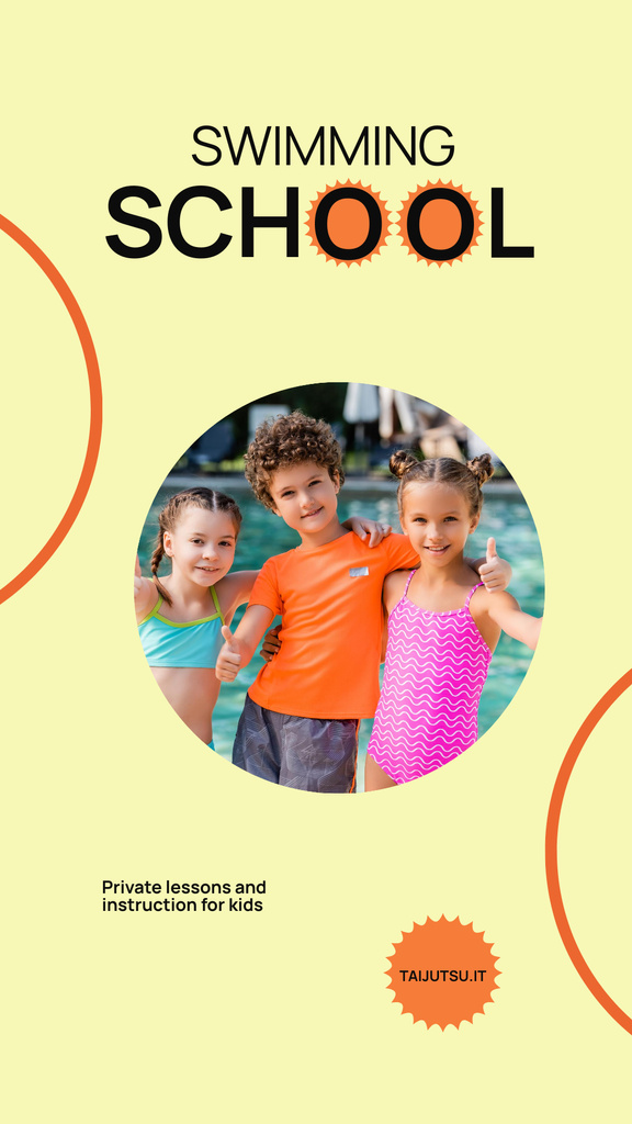Swimming school for kids Instagram Story – шаблон для дизайна