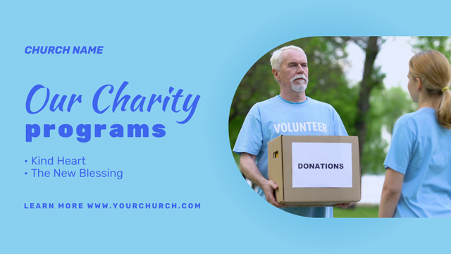 Religious Charity Programs With Volunteers And Donations Full HD video Design Template