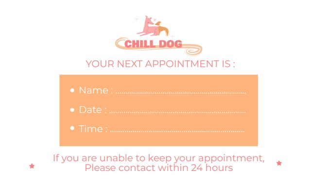 Dog Grooming Appointment Reminder on Orange Business Card 91x55mm tervezősablon