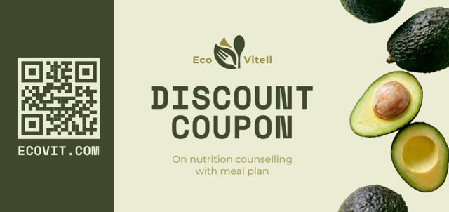 Nutritionist Services Offer on Green Coupon Din Large Πρότυπο σχεδίασης