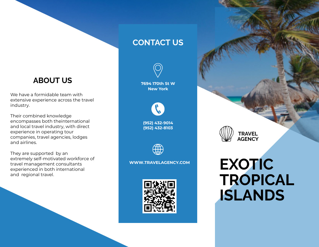 Tourist Trip Offer to Exotic Island Brochure 8.5x11inデザインテンプレート