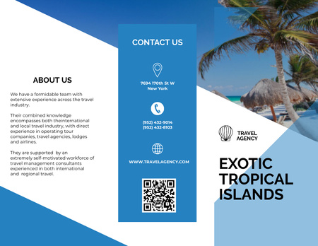 Tourist Trip Offer to Exotic Island Brochure 8.5x11in Design Template