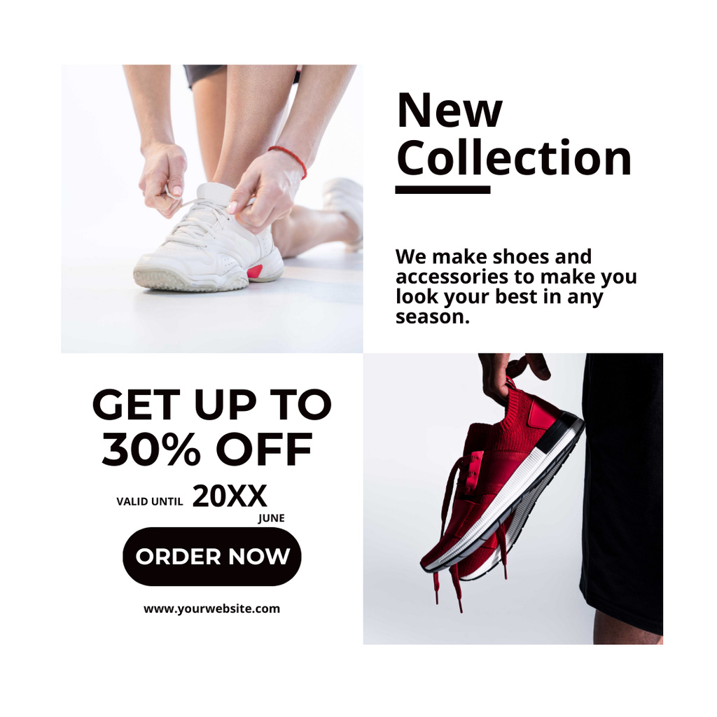 Designvorlage Sport Sneakers Discount Offer für Instagram