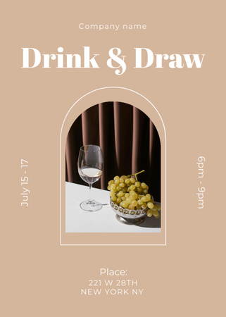 Plantilla de diseño de Drink and Draw Party Invitation Invitation 