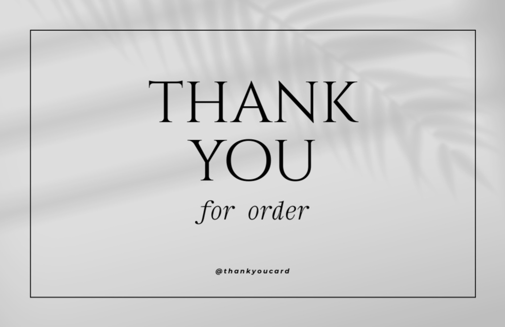 Thankful Phrase with Branch Shadow Thank You Card 5.5x8.5in Design Template