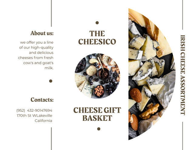 Cheese Gift Basket Brochure 8.5x11in Modelo de Design