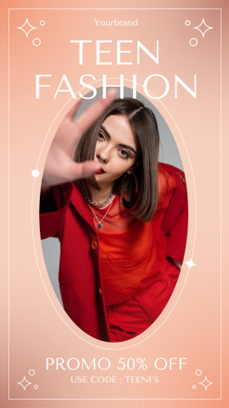 Designvorlage Anzeige von Teen Fashion Sale für Instagram Story