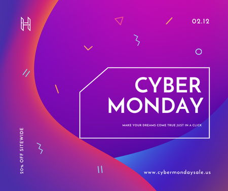 Cyber Monday sale announcement Facebook Design Template