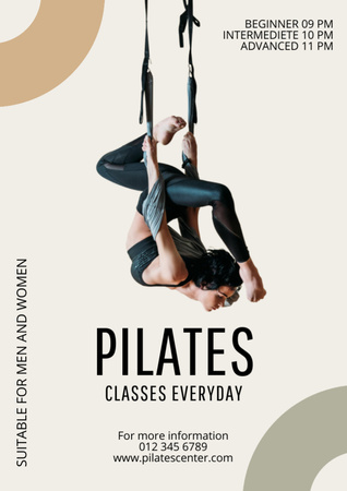 Fly Pilates Classes Invitation Flyer A4 Design Template