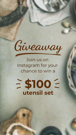 Designvorlage Food Giveaway Announcement für Instagram Story