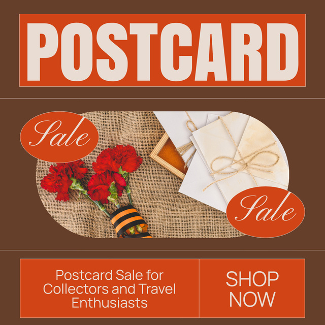 Envelopes With Stamps For Collectors Sale Offer Instagram AD Modelo de Design