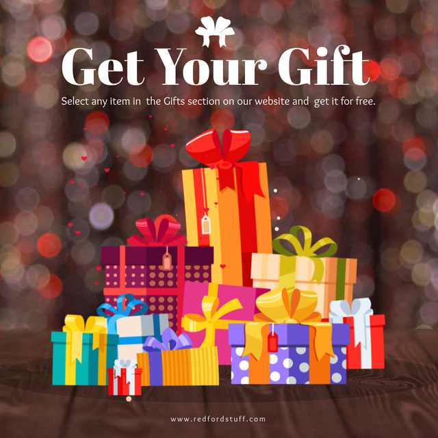 Stack of Bright Gift boxes Animated Post Design Template
