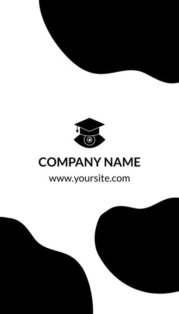 Designvorlage Education Coach Service with Graduation Hat für Business Card US Vertical