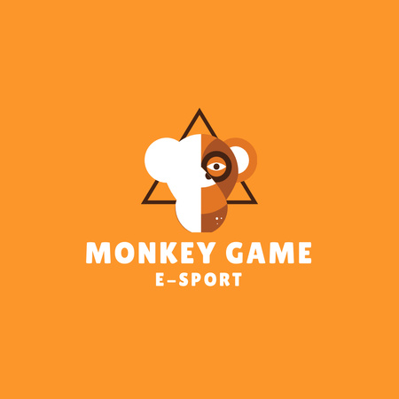 E-Sport Emblem with Monkey Logo 1080x1080px Tasarım Şablonu