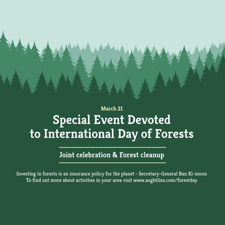Ontwerpsjabloon van Instagram van Speciaal Eco-evenement op Dag van de Bossen