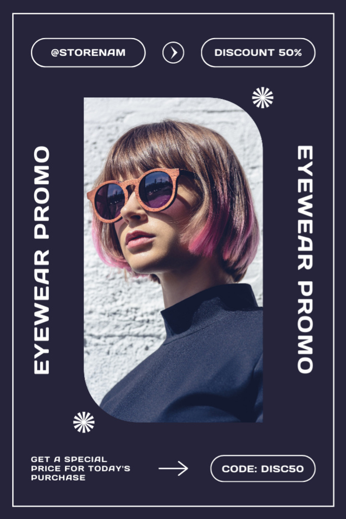 Promo Glasses for Women on Blue Tumblr – шаблон для дизайну