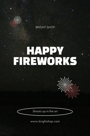 USA Independence Day Celebration With Fireworks Postcard 4x6in Vertical Modelo de Design