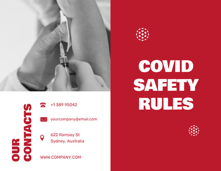 List of Safety Rules During Covid Pandemic Brochure 8.5x11in Bi-fold Design Template