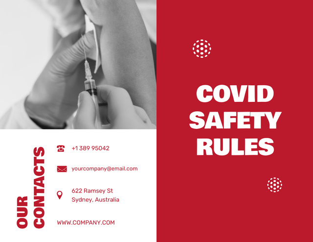 List of Safety Rules During Coronavirus Brochure 8.5x11in Bi-fold Tasarım Şablonu