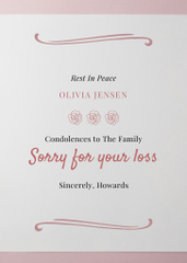 We Are Sorry for Your Loss Text on Light Pink