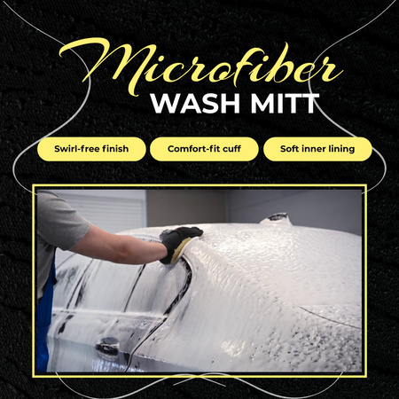 Ontwerpsjabloon van Animated Post van Car Wash Microfiber Mitt-promotie