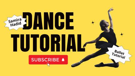 Plantilla de diseño de Promoción de blog con tutorial de baile. Youtube Thumbnail 