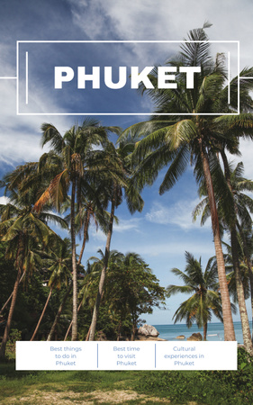Turistický průvodce po ostrově Phuket Book Cover Šablona návrhu