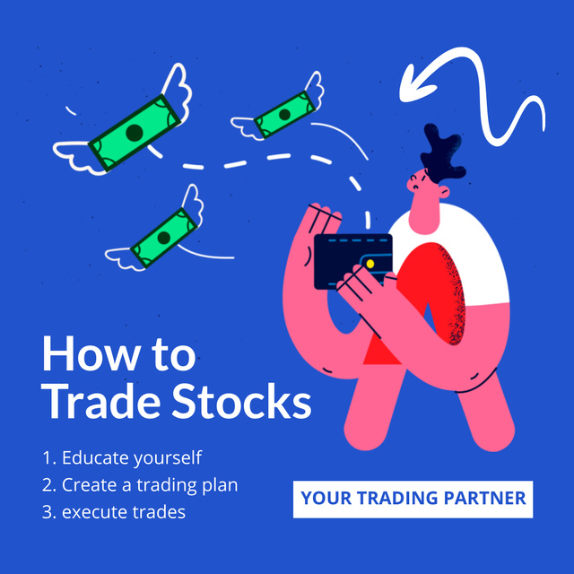 Ontwerpsjabloon van Instagram AD van Drawing up Plan for Successful Trading on Exchange