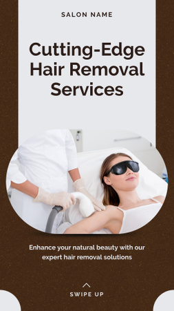 Laser Hair Removal Announcement on Brown Instagram Story Design Template