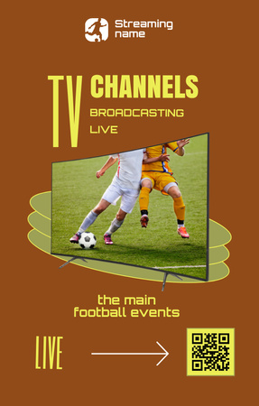 Soccer Match Live Announcement Invitation 4.6x7.2in Design Template