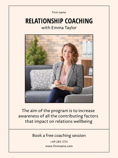 Professional Coaching of Relationships Poster 36x48in Šablona návrhu