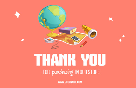 Back to School And Thank You For Purchase Thank You Card 5.5x8.5in Design Template