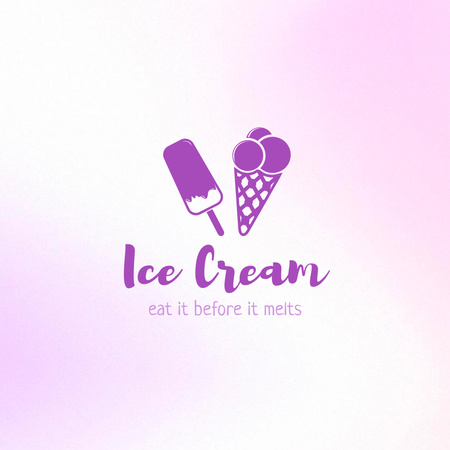 Yummy Ice Cream Offer Logo Design Template