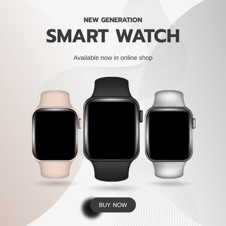 Promotion of New Generation of Smart Watches Instagram Design Template