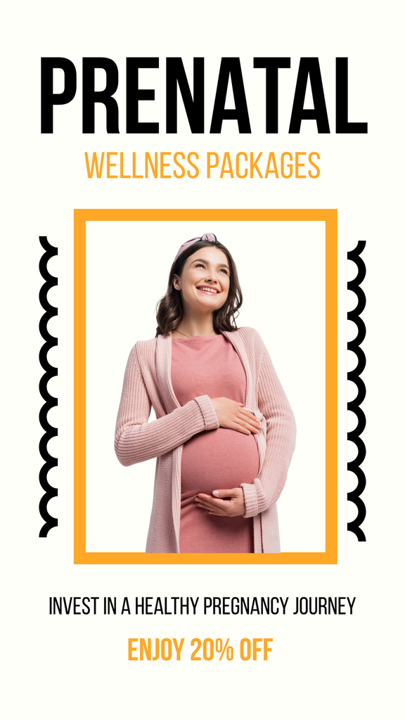 Prenatal Wellness Package for Maintaining Health of Pregnant Women Instagram Story Modelo de Design