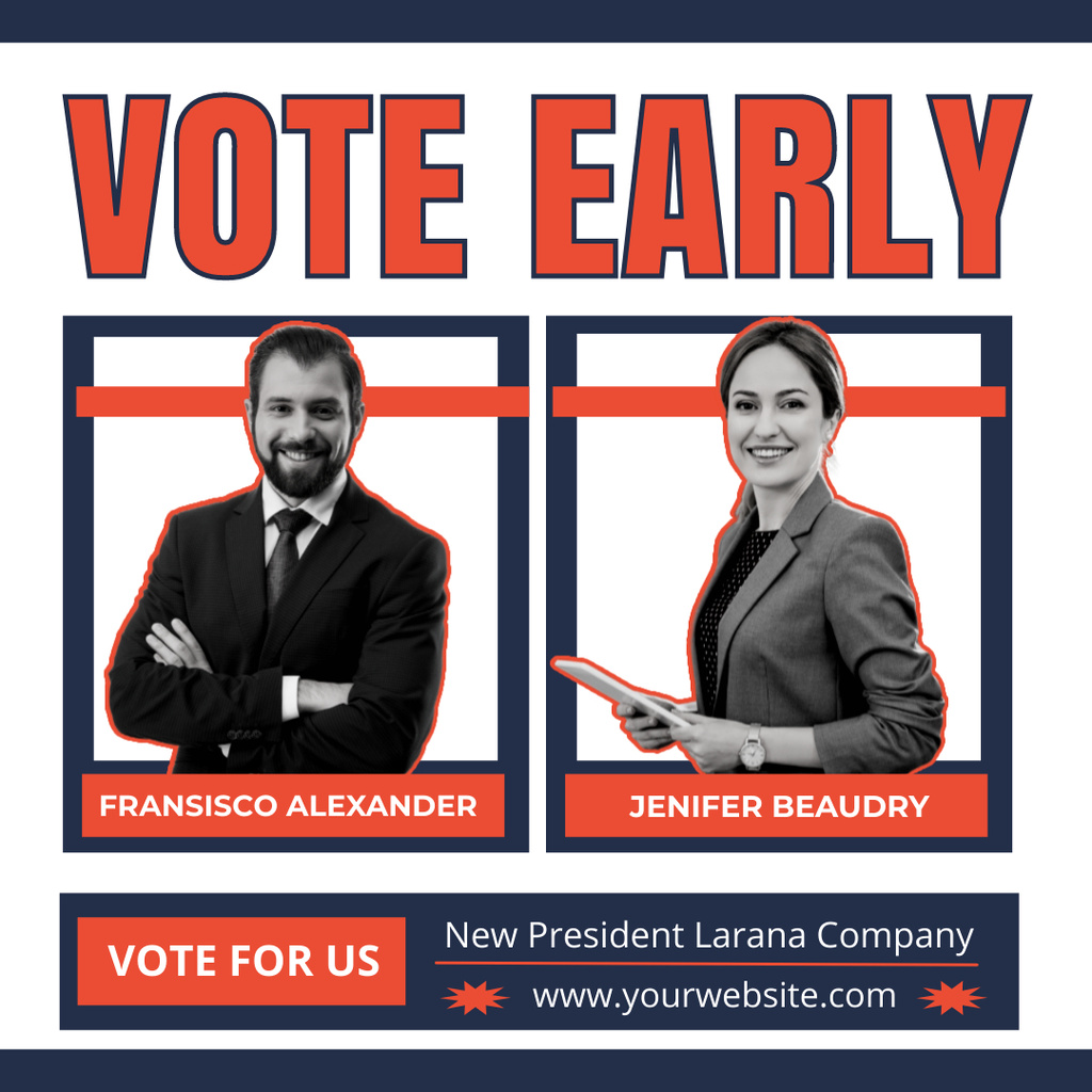 Collage with Photos of Men and Women for Elections Instagram AD Design Template