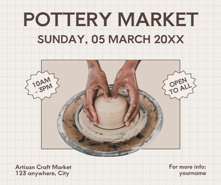 Pottery Market Announcement Facebook Design Template