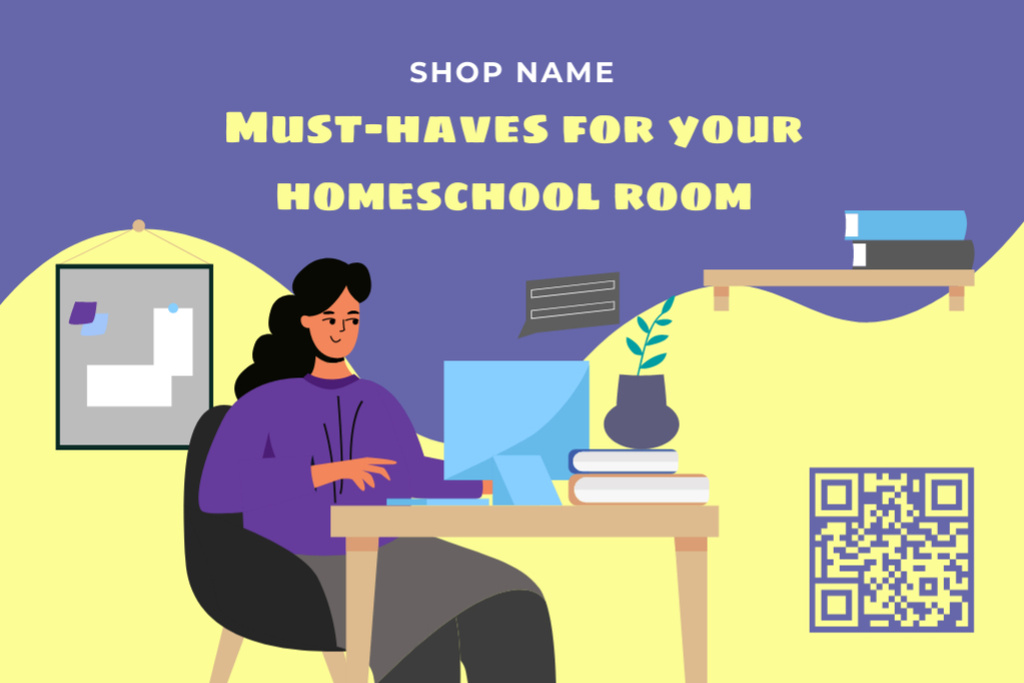 Modèle de visuel Educational Equipment Offer for Homeschool Room - Label
