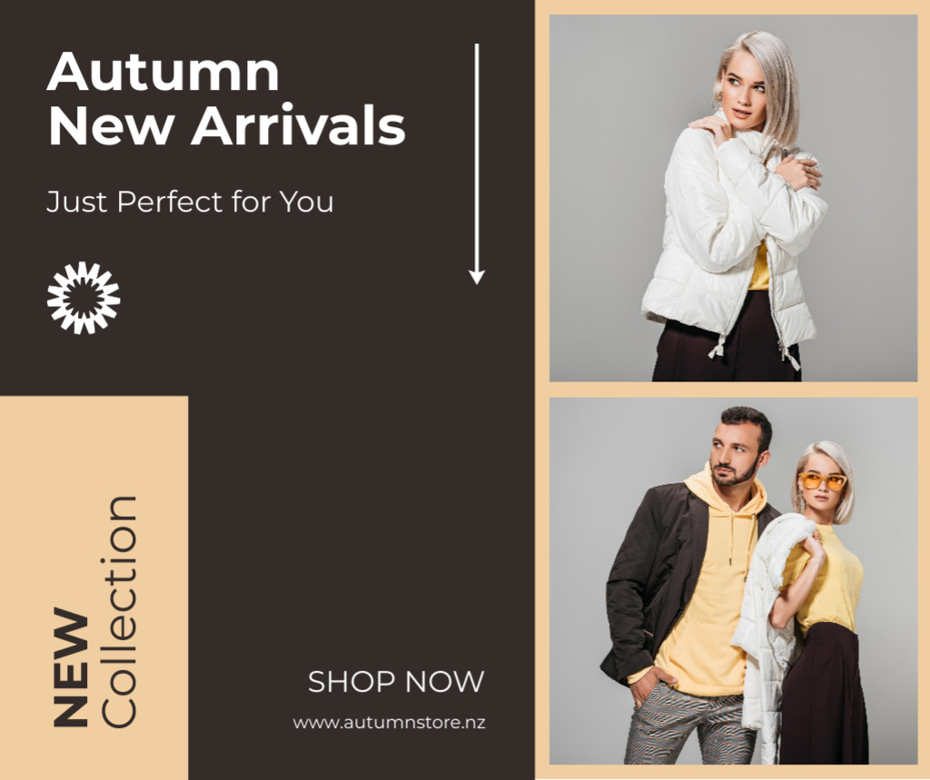 Ontwerpsjabloon van Facebook van Autumn Clothing New Items Ad