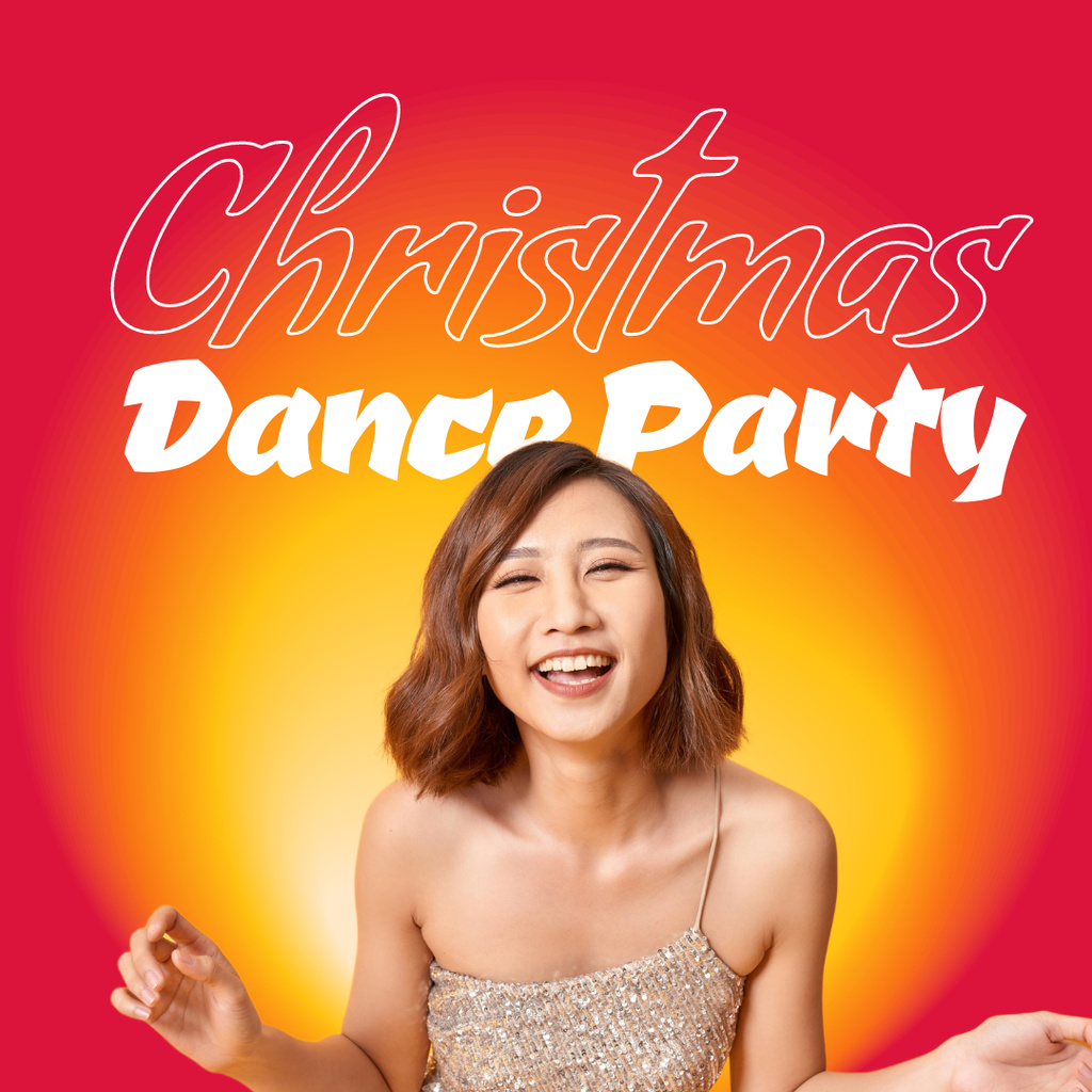 Christmas Dance Party Announcement Instagram Modelo de Design