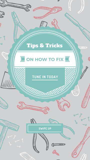 Plantilla de diseño de Mechanical services Ad with Tools pattern Instagram Story 