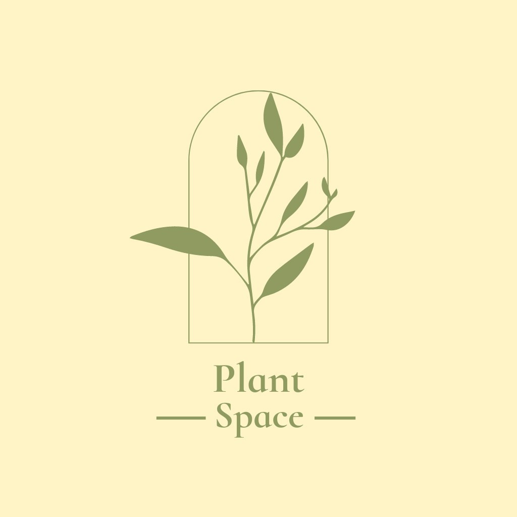 Plant Store Emblem Logo Design Template