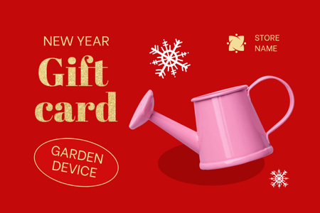 Ontwerpsjabloon van Gift Certificate van New Year Offer of Garden Supplies